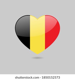 Vector Glossy Belgian Flag Heart