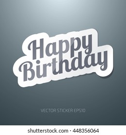 Vector glossy birthday greeting paper sticker