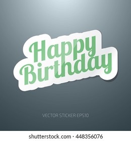 Vector glossy birthday greeting paper sticker