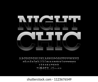 Vector Glossy Black Font. Luxury stylish Alphabet Letters, Numbers and Symbols