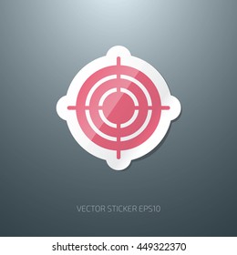Vector glossy bull's eye paper sticker icon
