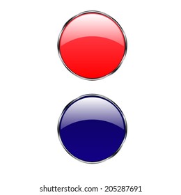Vector glossy button icon, samples