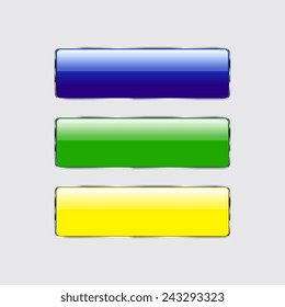 Vector glossy button icon, samples on a grey background