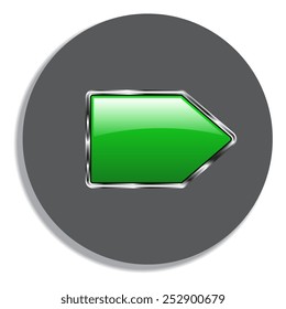 Vector glossy button icon, samples on a grey background