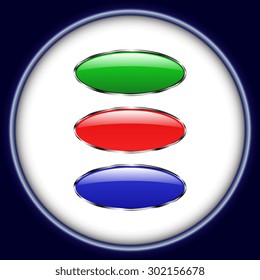 Vector glossy button icon, samples 