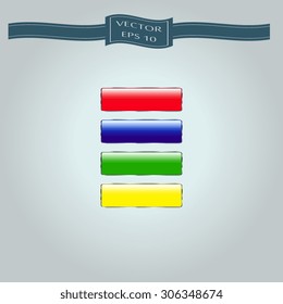 Vector glossy button icon, samples