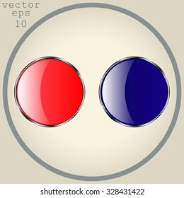 Vector glossy button icon, samples