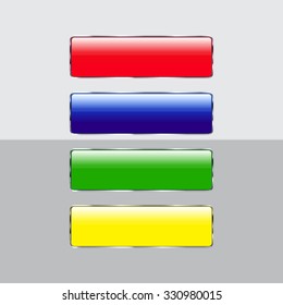 Vector glossy button icon, samples