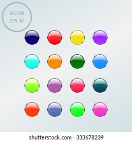 Vector glossy button icon, samples