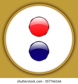 Vector glossy button icon, samples