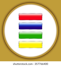 Vector glossy button icon, samples