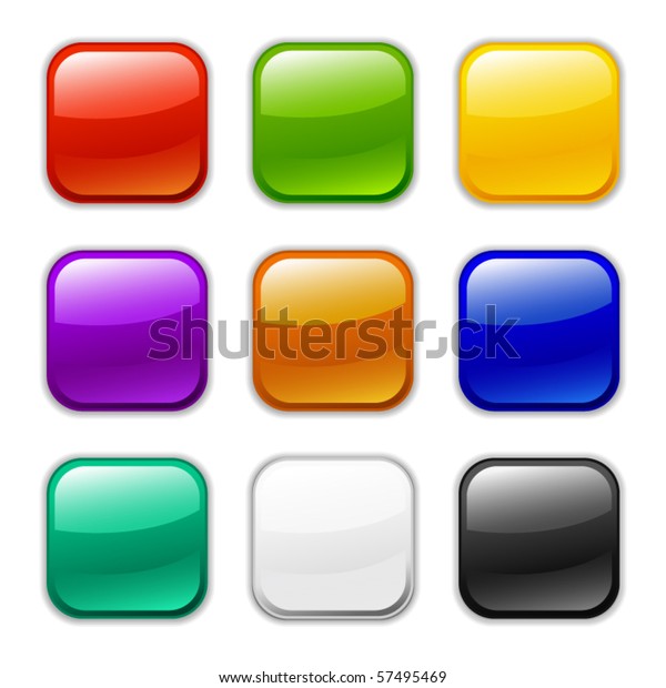 Vector Glossy Button Icon Samples Stock Vector (royalty Free) 57495469