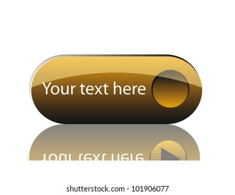 vector glossy button isolaton over white background with reflection