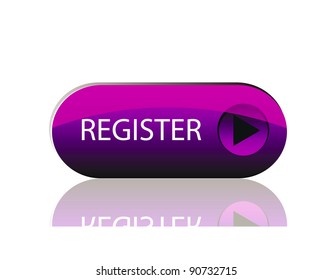 vector glossy button isolaton over white background with reflection