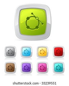 Vector glossy button set in various color - vector2