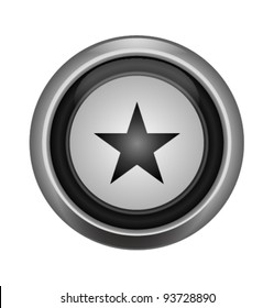 Vector glossy button with star