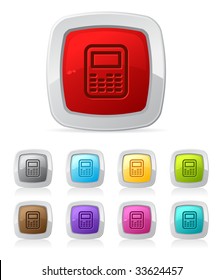 Vector glossy button in various color - Calculato