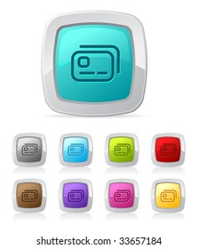 Vector glossy button in various color - Credit card