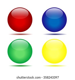 Vector glossy buttons. balls with shadows. ball decoration. decorative vector buttons for your design. 