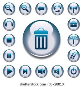 Vector glossy Buttons and Icons for Web Applications.