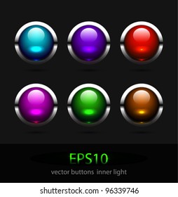 Vector glossy buttons with inner light