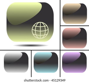 Vector glossy buttons isolated on white
