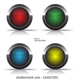  Vector glossy buttons  on white background.