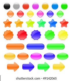 vector glossy buttons set