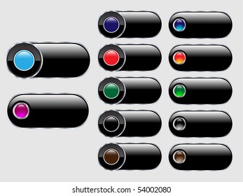 Vector glossy buttons for web design on gray backround.