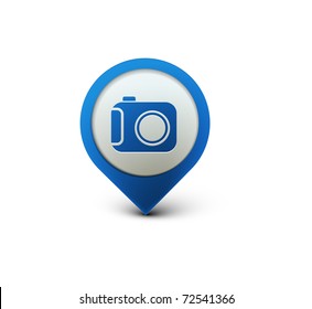 vector glossy camera web icon design element.