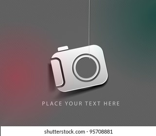 vector glossy camera web icon design element.