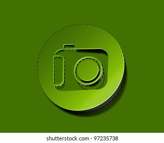 vector glossy camera web icon design element.