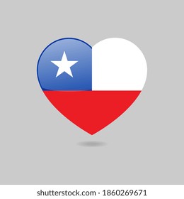 Vector Glossy Chile Flag Heart