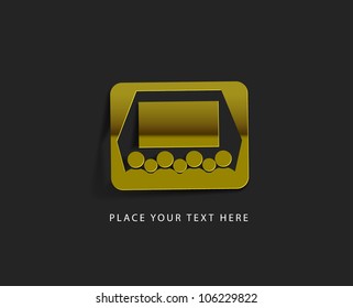 vector glossy cinema web golden icon design element.