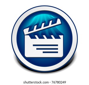 vector glossy clapper boards web icon design element.