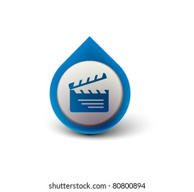 vector glossy clapper boards web icon design element.