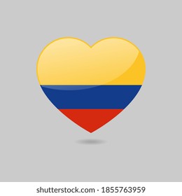 Vector Glossy Colombian Flag Heart