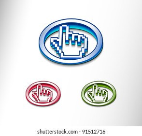 vector glossy computer mouse web icon design element.