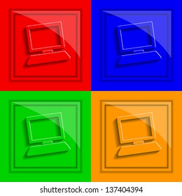 Vector glossy computer web icon design element.