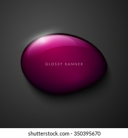 Vector glossy crystal stone banner