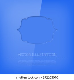 Vector glossy cut out blue banner