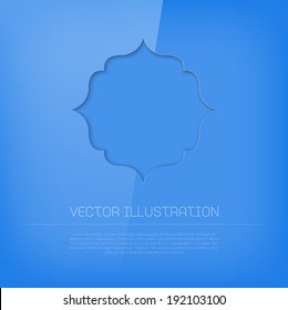 Vector glossy cut out blue banner