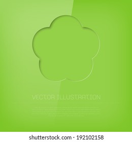 Vector glossy cut out green flower icon