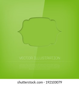 Vector glossy cut out green banner