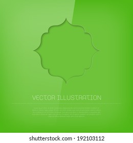 Vector glossy cut out green banner