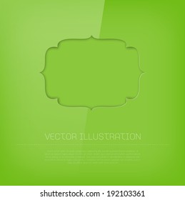 Vector glossy cut out green banner