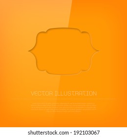 Vector glossy cut out orange banner