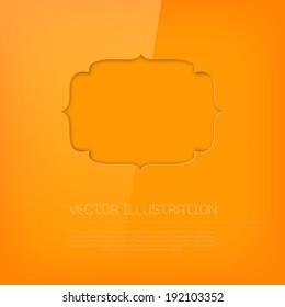 Vector glossy cut out orange banner