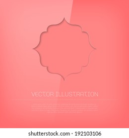 Vector glossy cut out pink banner