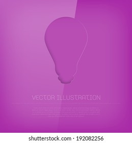 Vector glossy cut out purple lightbulb icon